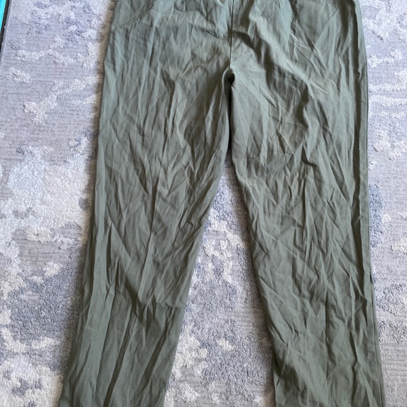 Soft Surroundings pants women’s 3 green pull on stretch straight leg Bk Pocket - Picture 3 of 7